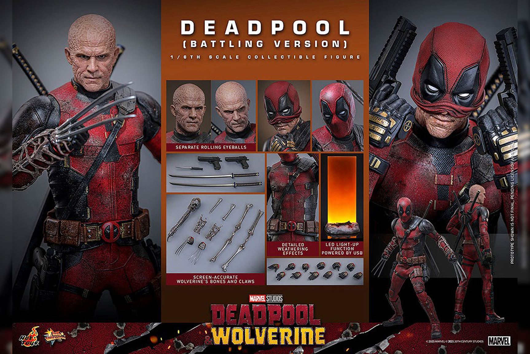 ホットトイズ新作！『デッドプール＆ウルヴァリン』デッドプール（バトル版）が25年9月発売！素顔ヘッドも付属！