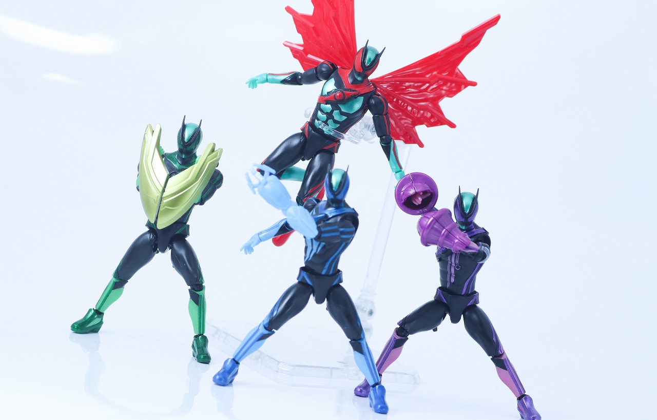 仮面ライダーアクションフィギュア カプセムチェンジコレクション　仮面ライダーゼッツ パラダイムセット　レビュー　アクション　フィジカムインパクト　テクノロムストリーム　エスプリムリカバリー