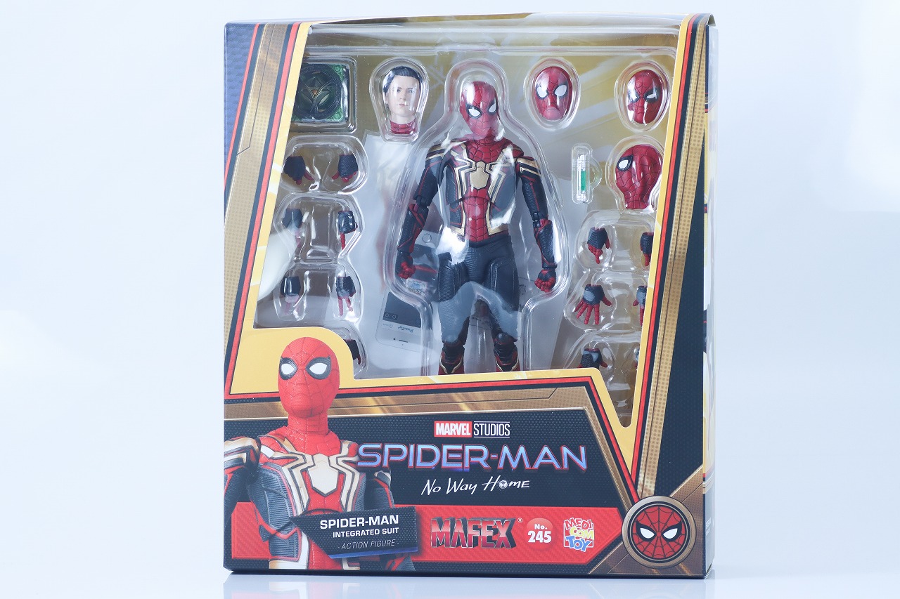 MAFEX　スパイダーマン　インテグレーテッド　スーツ　レビュー　パッケージ