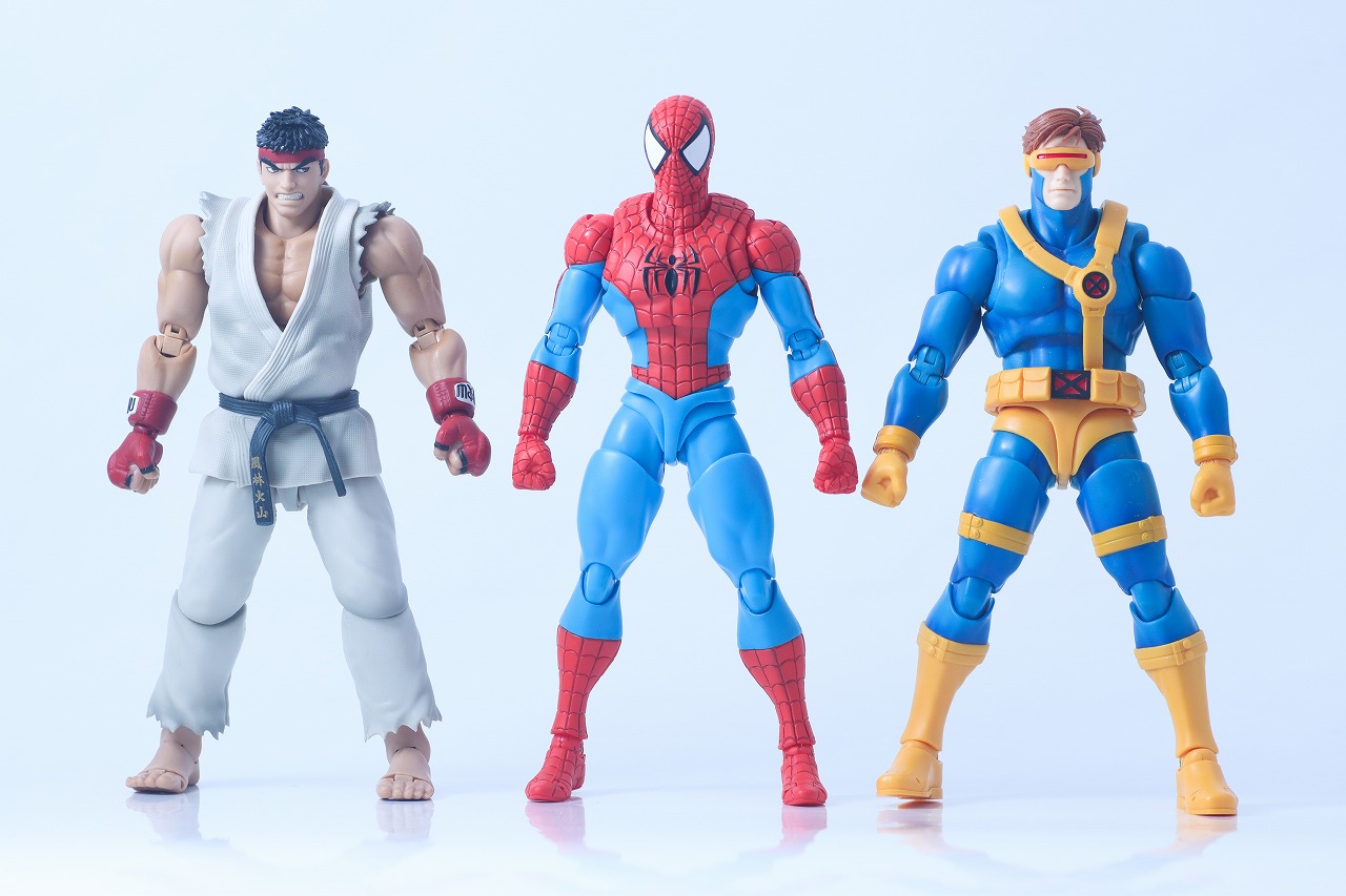 S.H.フィギュアーツ　スパイダーマン（GAMERVERSE）　レビュー　比較　リュウ　サイクロップス