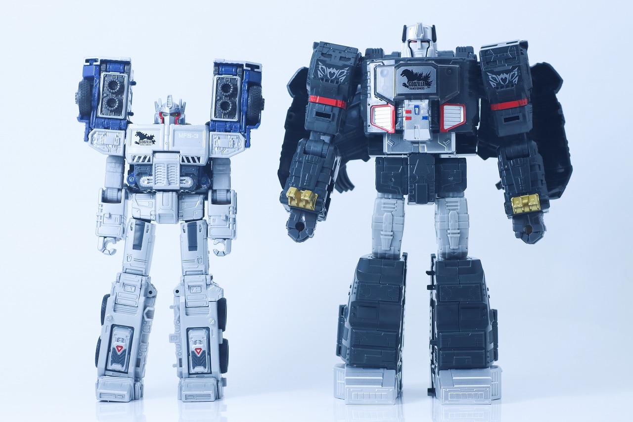 トランスフォーマー SYNERGENEX　メガトロン　TYPE　ゴジラ　レビュー　本体　オプティマスプライム　機龍　比較